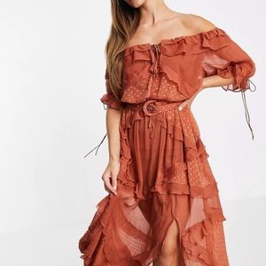 Orange asos dress